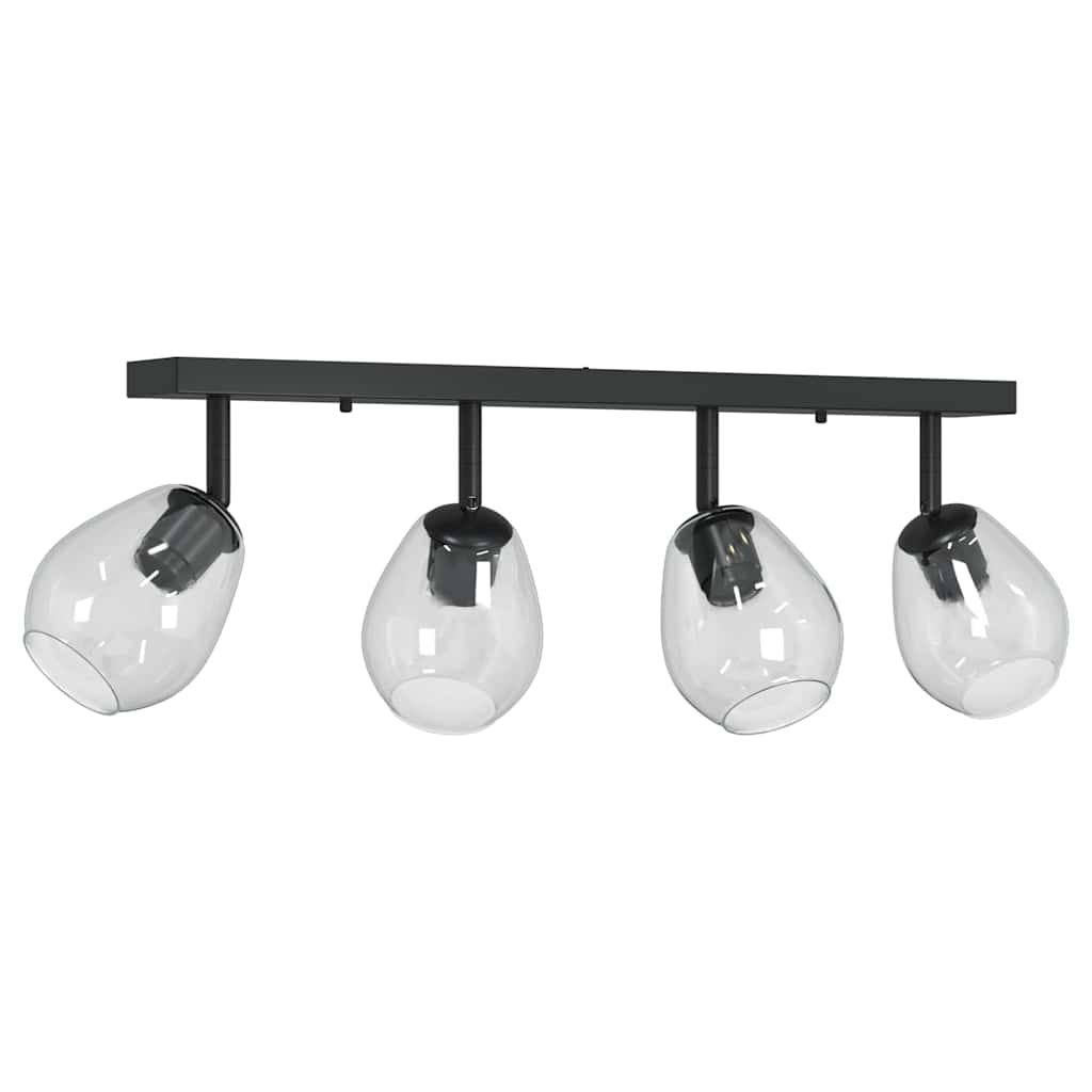 Deckenstrahler Schwarz 73,5 x 13 x 26 cm Glas und Metall