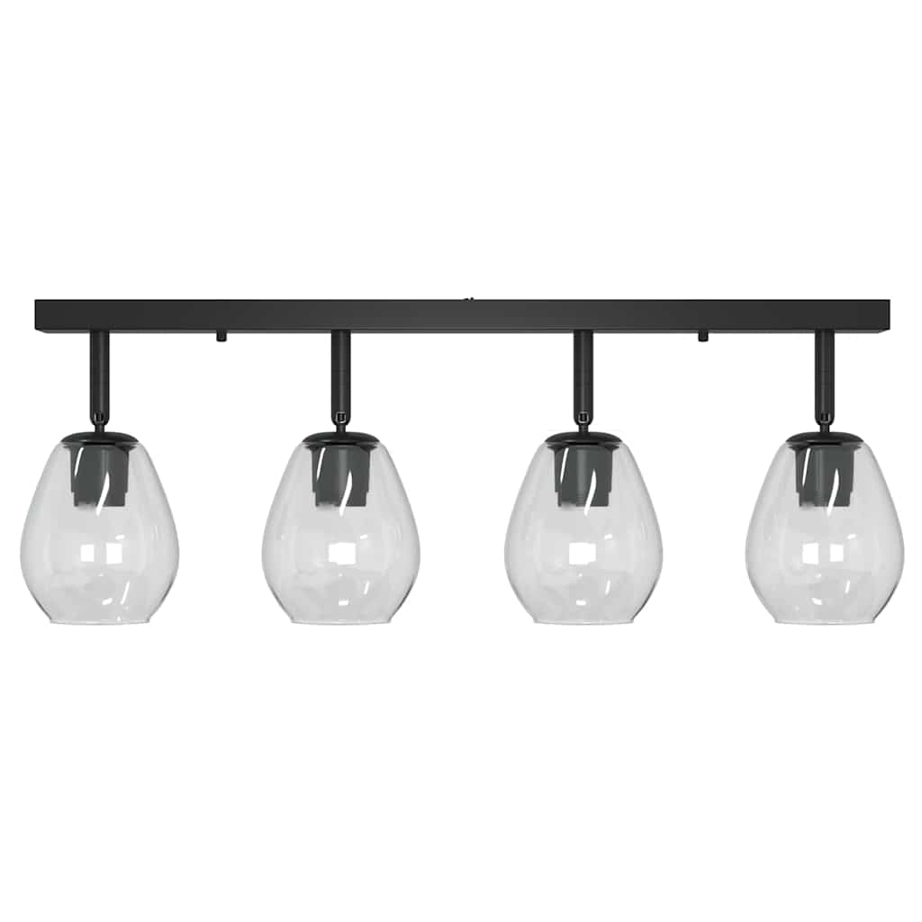 Deckenstrahler Schwarz 73,5 x 13 x 26 cm Glas und Metall