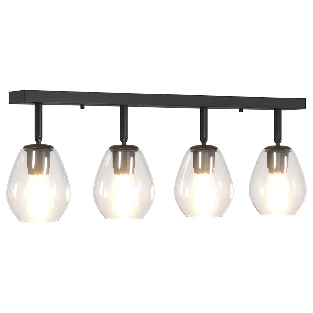 Deckenstrahler Schwarz 73,5 x 13 x 26 cm Glas und Metall