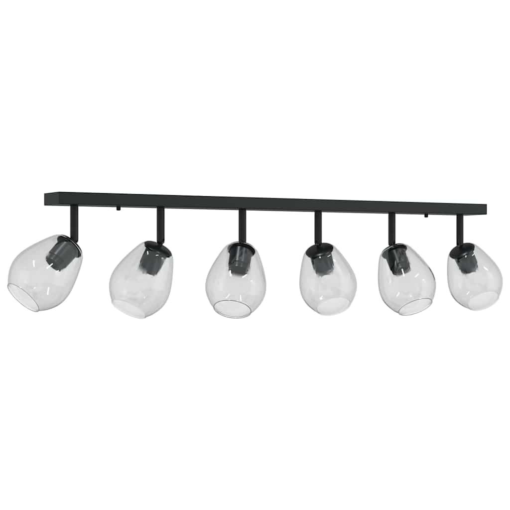 Deckenstrahler Schwarz 110,5 x 13 x 26 cm Glas und Metall