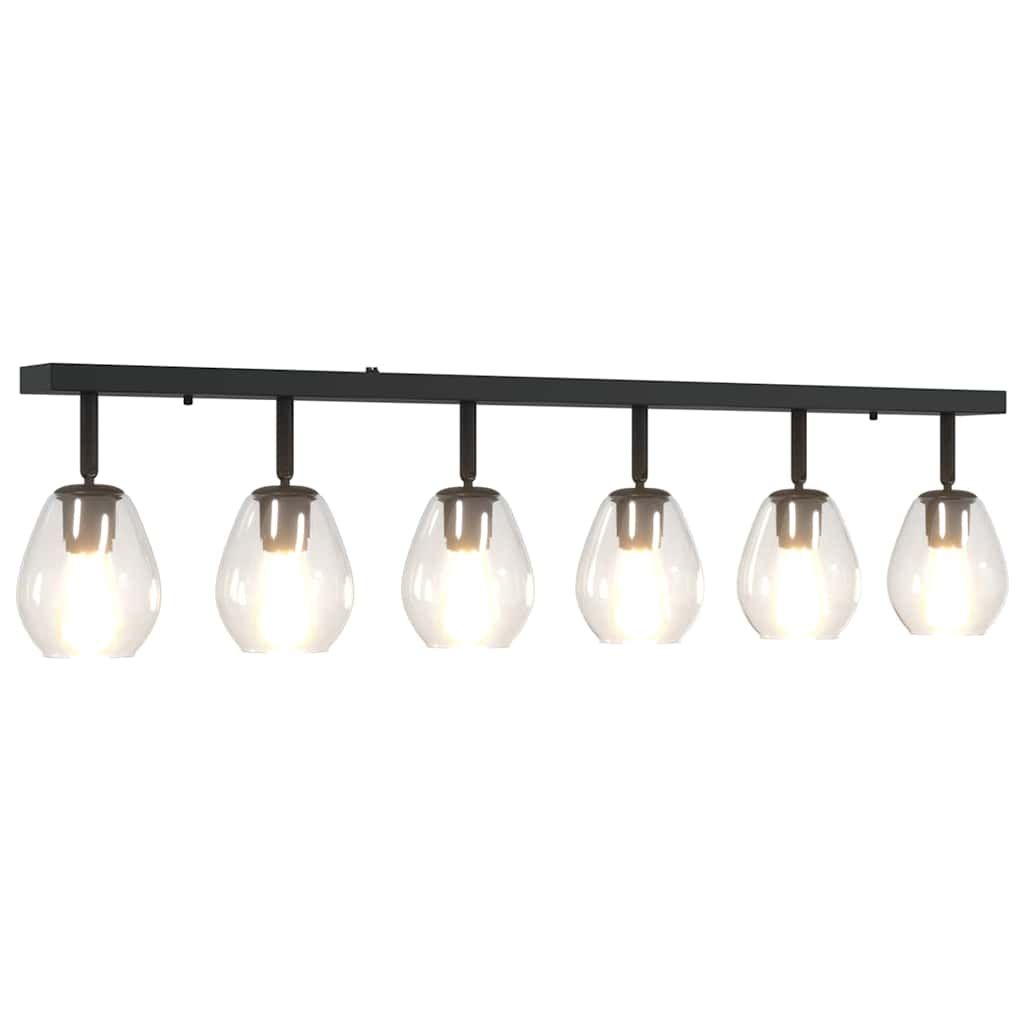 Deckenstrahler Schwarz 110,5 x 13 x 26 cm Glas und Metall