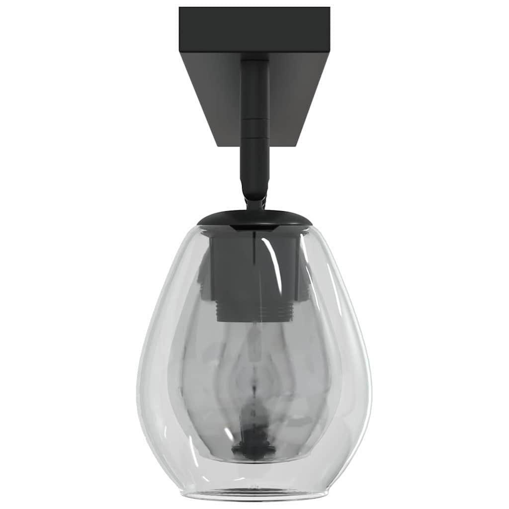 Deckenstrahler Schwarz 110,5 x 13 x 26 cm Glas und Metall