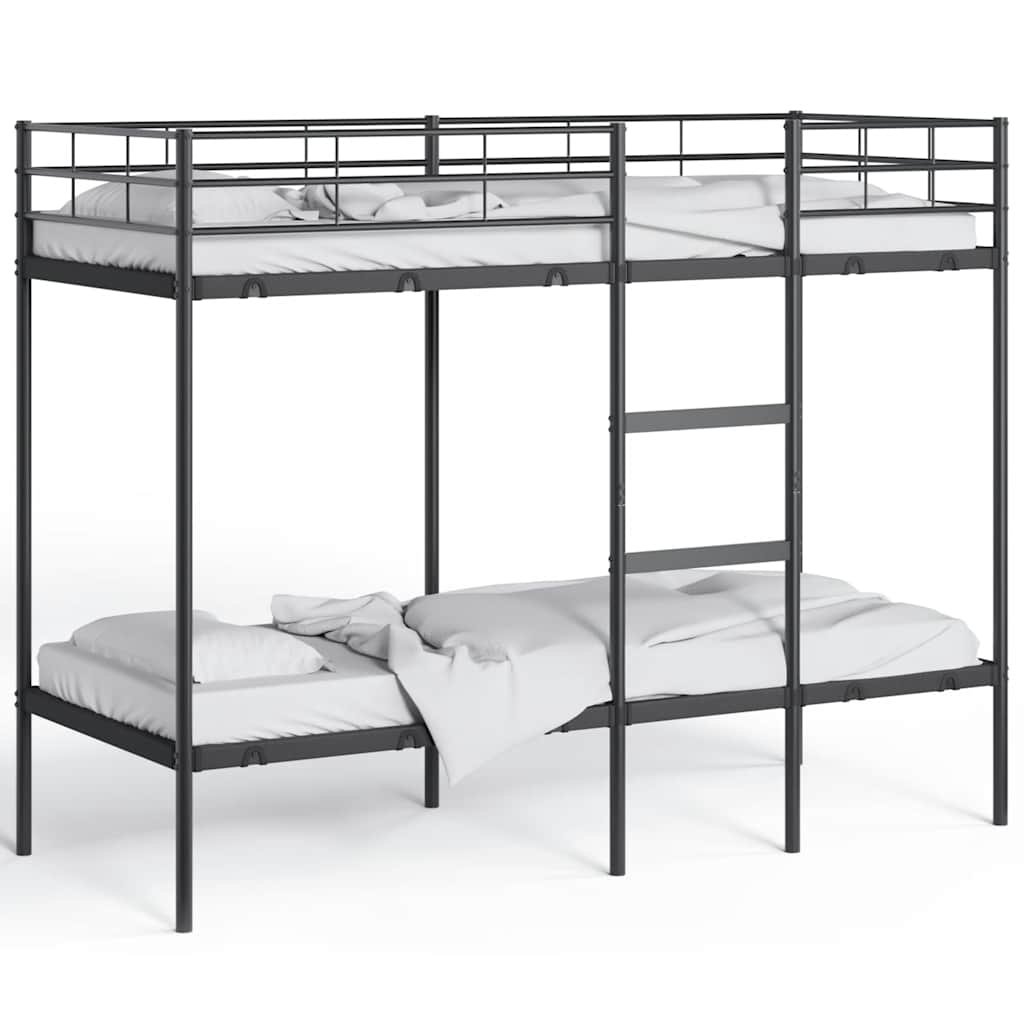 Etagenbett ohne Matratze Schwarz 75x190 cm Stahl