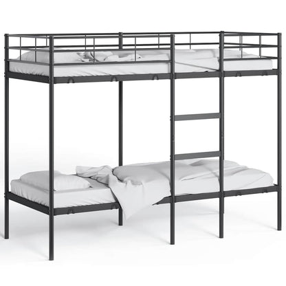 Etagenbett ohne Matratze Schwarz 75x190 cm Stahl