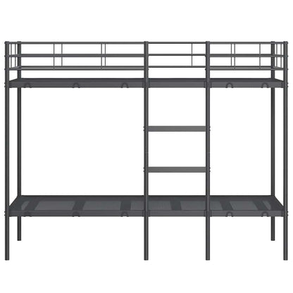 Etagenbett ohne Matratze Schwarz 75x190 cm Stahl