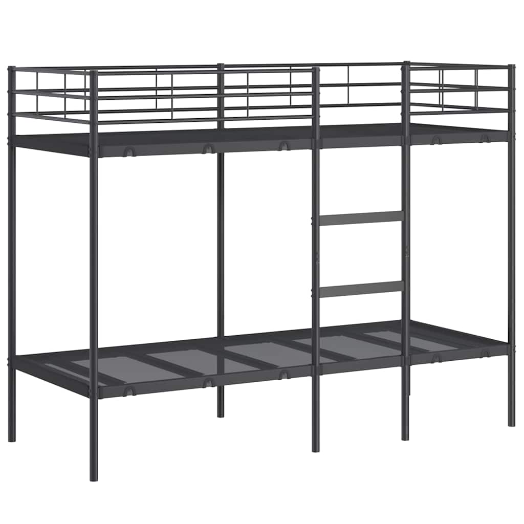 Etagenbett ohne Matratze Schwarz 80x200 cm Stahl