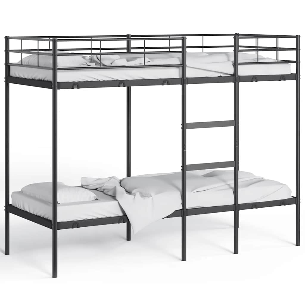 Etagenbett ohne Matratze Schwarz 80x200 cm Stahl