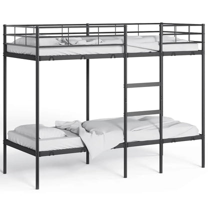 Etagenbett ohne Matratze Schwarz 80x200 cm Stahl