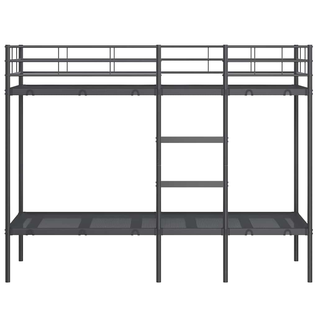 Etagenbett ohne Matratze Schwarz 80x200 cm Stahl