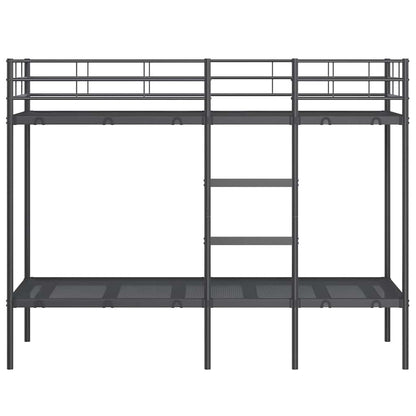 Etagenbett ohne Matratze Schwarz 80x200 cm Stahl