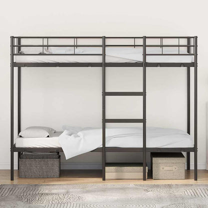 Etagenbett ohne Matratze Schwarz 90x190 cm Stahl