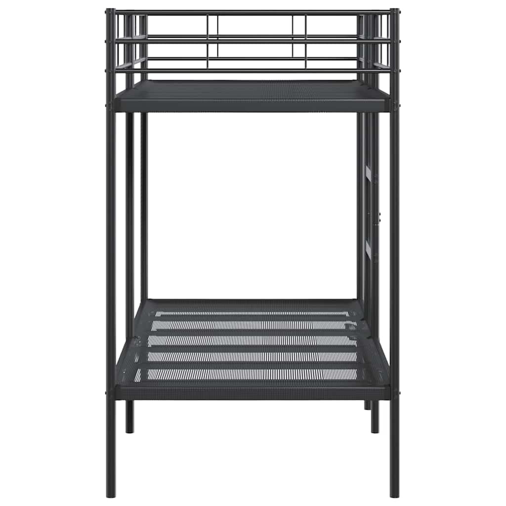 Etagenbett ohne Matratze Schwarz 90x190 cm Stahl