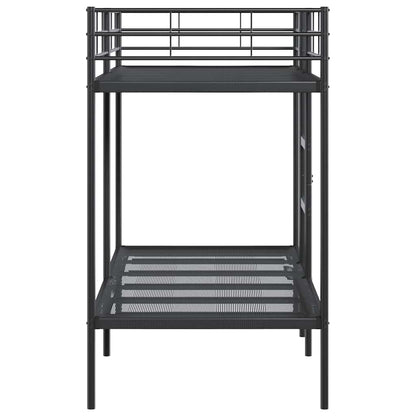 Etagenbett ohne Matratze Schwarz 90x190 cm Stahl