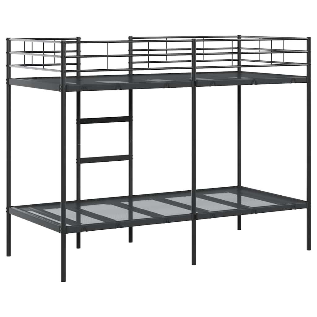 Etagenbett ohne Matratze Schwarz 90x190 cm Stahl