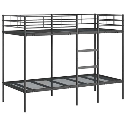 Etagenbett ohne Matratze Schwarz 100x190 cm Stahl