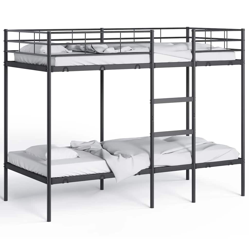 Etagenbett ohne Matratze Schwarz 100x190 cm Stahl