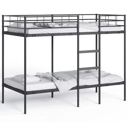 Etagenbett ohne Matratze Schwarz 100x190 cm Stahl