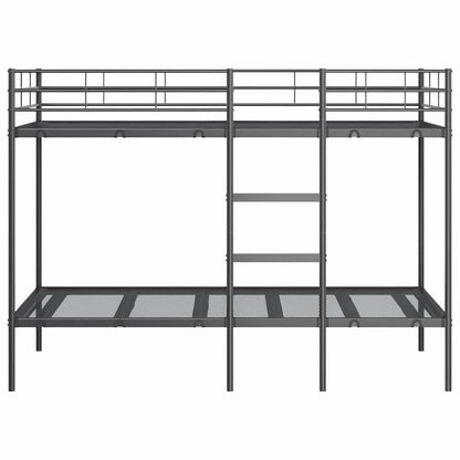 Etagenbett ohne Matratze Schwarz 100x190 cm Stahl