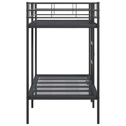 Etagenbett ohne Matratze Schwarz 100x190 cm Stahl
