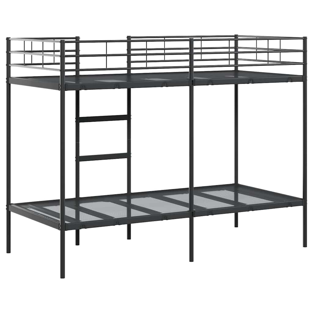 Etagenbett ohne Matratze Schwarz 100x190 cm Stahl