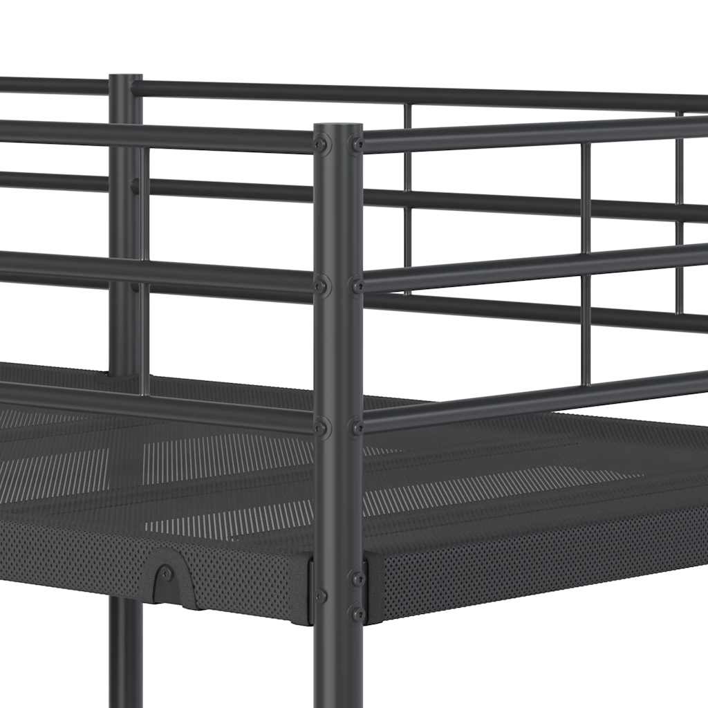Etagenbett ohne Matratze Schwarz 100x190 cm Stahl