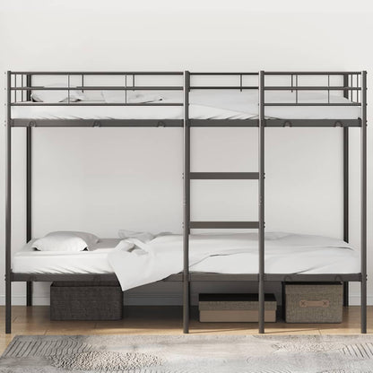 Etagenbett ohne Matratze Schwarz 100x200 cm Stahl
