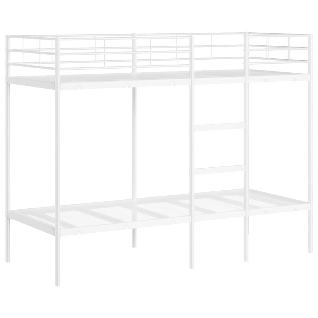 Etagenbett ohne Matratze Weiß 80x200 cm Stahl
