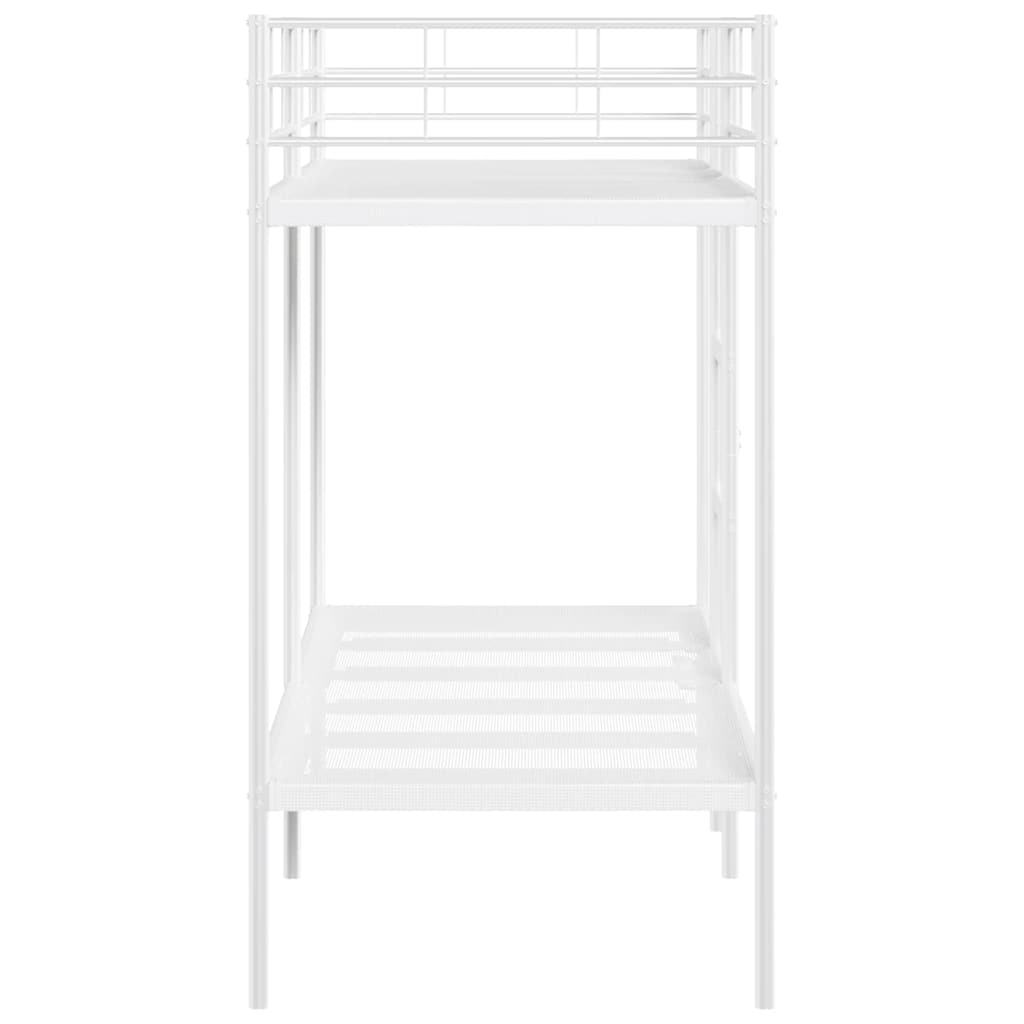 Etagenbett ohne Matratze Weiß 80x200 cm Stahl