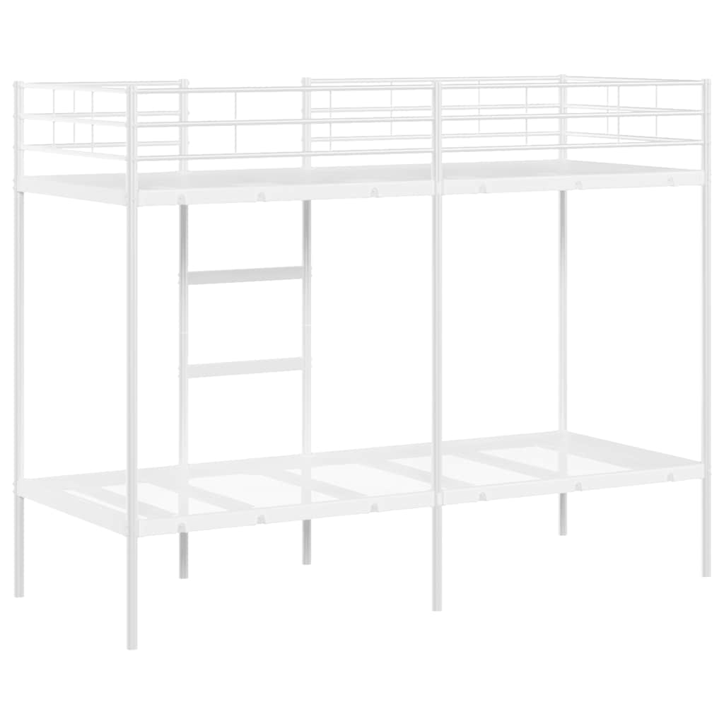 Etagenbett ohne Matratze Weiß 80x200 cm Stahl