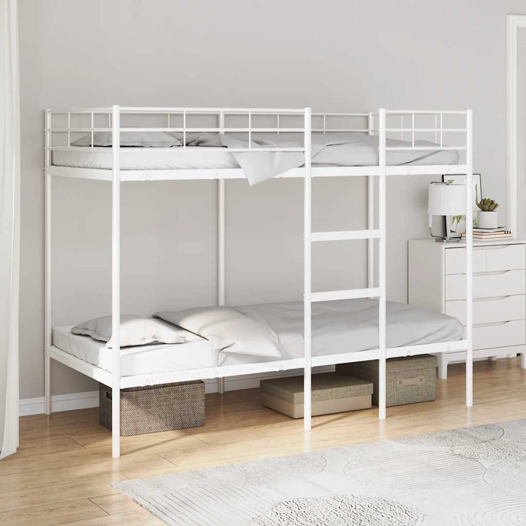 Etagenbett ohne Matratze Weiß 80x200 cm Stahl