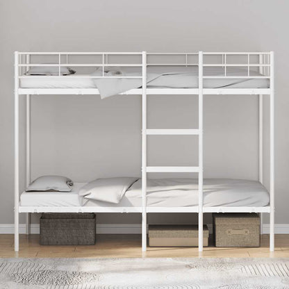 Etagenbett ohne Matratze Weiß 90x190 cm Stahl
