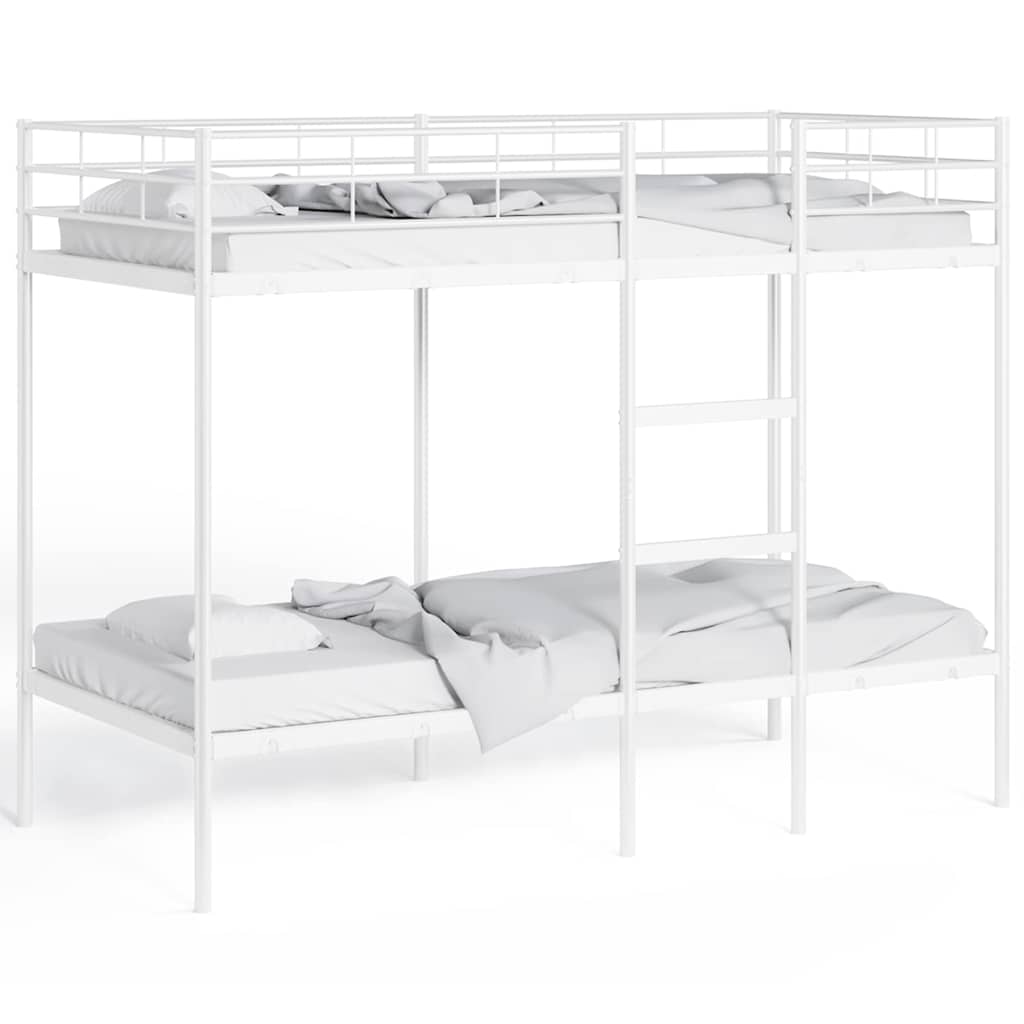 Etagenbett ohne Matratze Weiß 90x190 cm Stahl