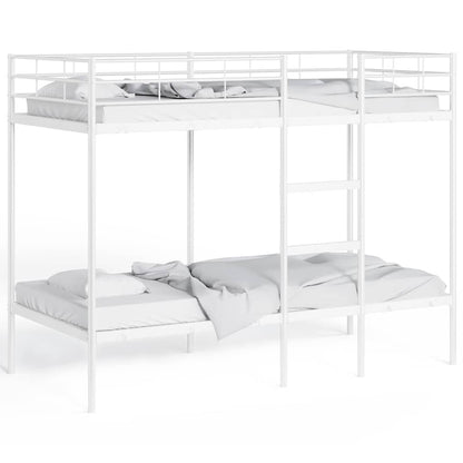 Etagenbett ohne Matratze Weiß 90x190 cm Stahl