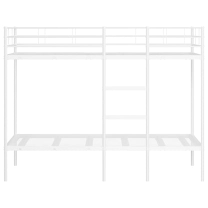 Etagenbett ohne Matratze Weiß 90x190 cm Stahl