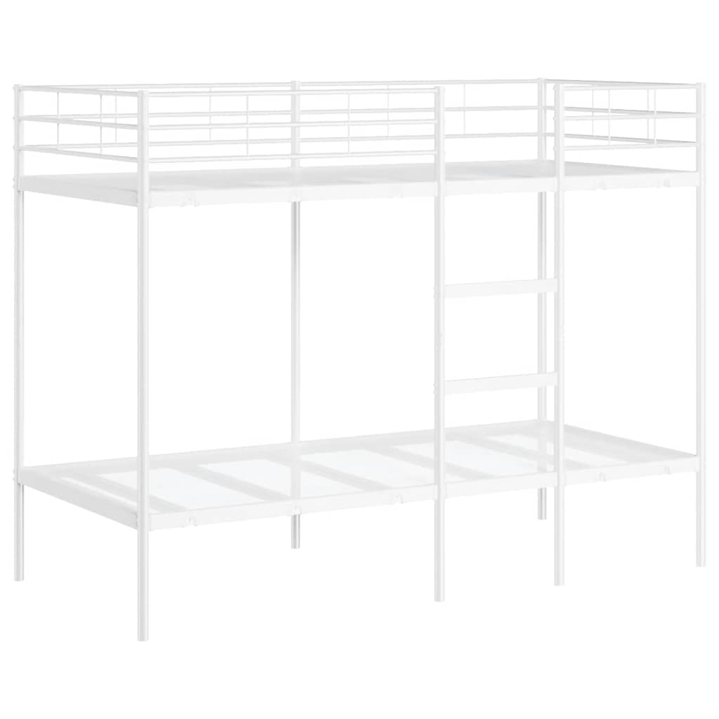 Etagenbett ohne Matratze Weiß 100x190 cm Stahl