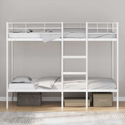 Etagenbett ohne Matratze Weiß 100x190 cm Stahl
