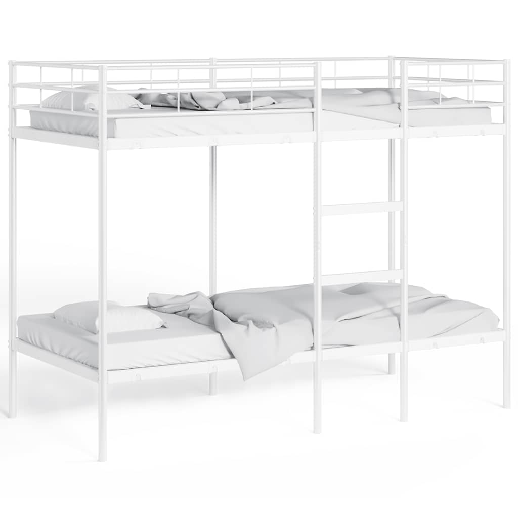 Etagenbett ohne Matratze Weiß 100x190 cm Stahl