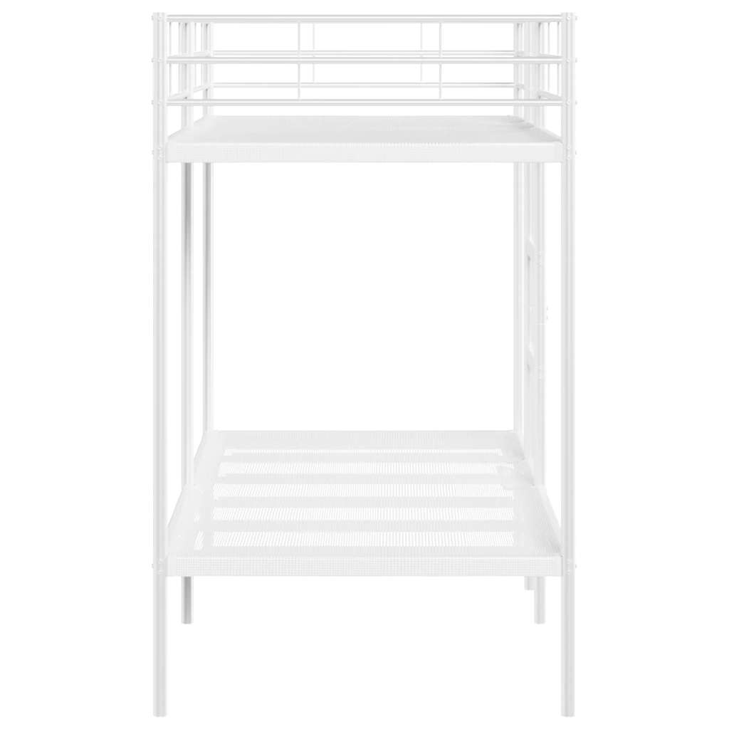 Etagenbett ohne Matratze Weiß 100x190 cm Stahl