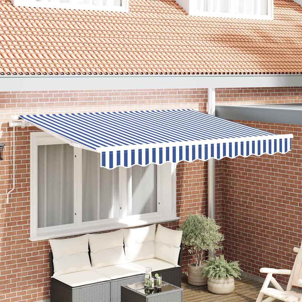 Markisenersatzstoff Blau und Weiß 330 x 195 cm Polyester