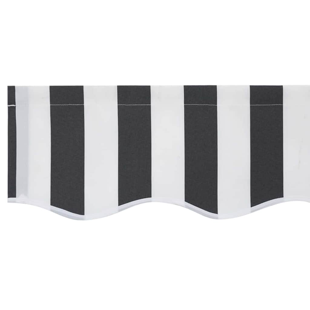 Markisenersatzstoff Anthrazit und Weiß 330 x 195 cm Polyester