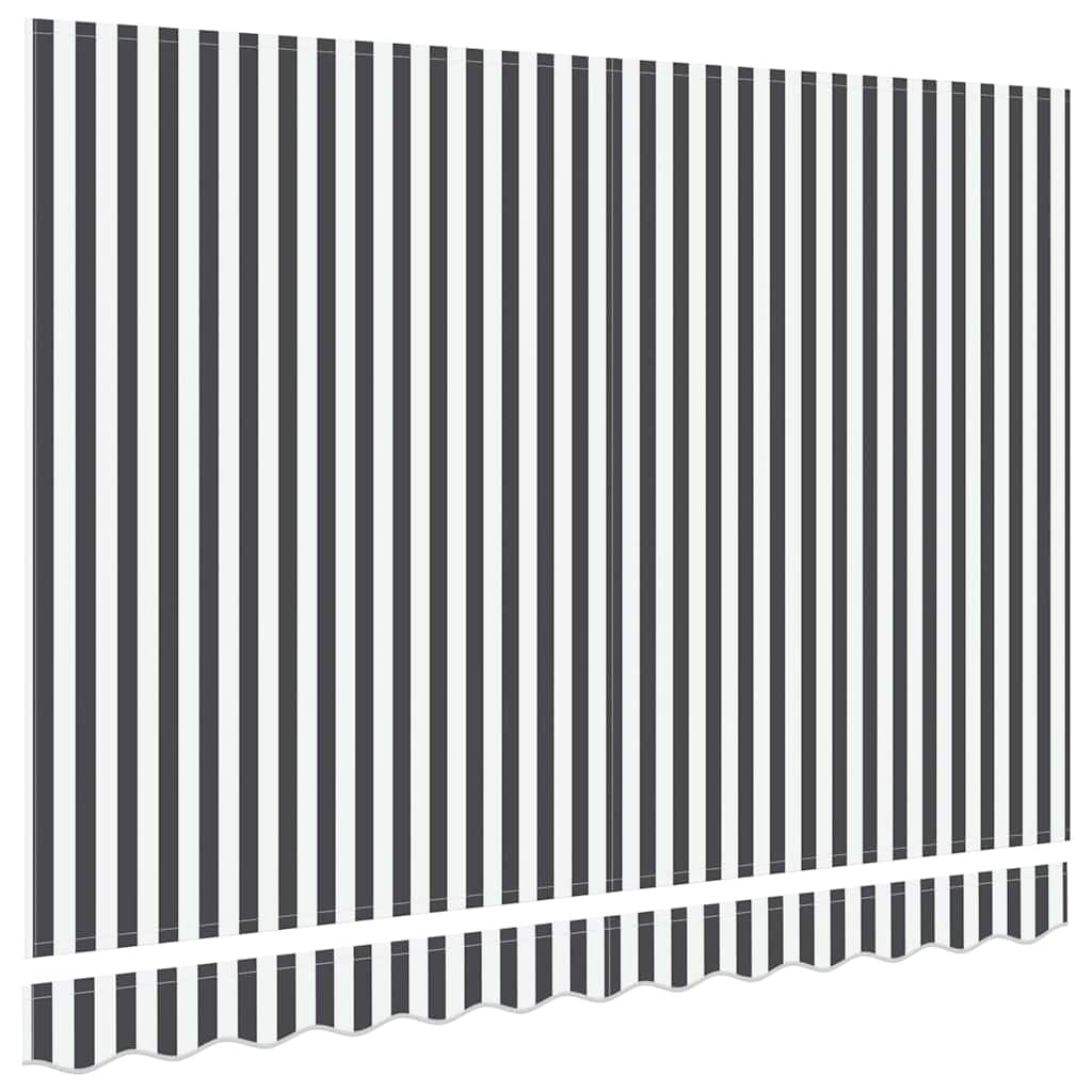 Markisenersatzstoff Anthrazit und Weiß 330 x 195 cm Polyester