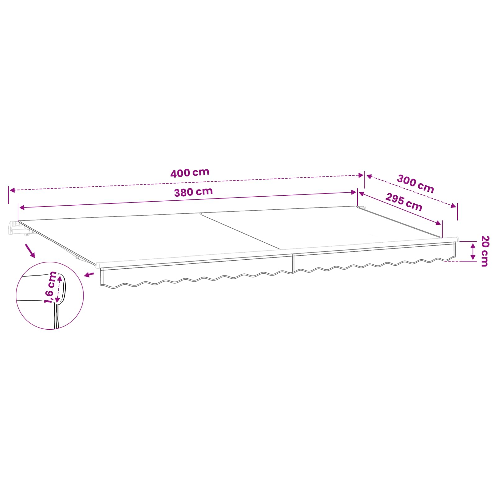 Ersatzbespannung für Markise 4x3 m Beige Polyester