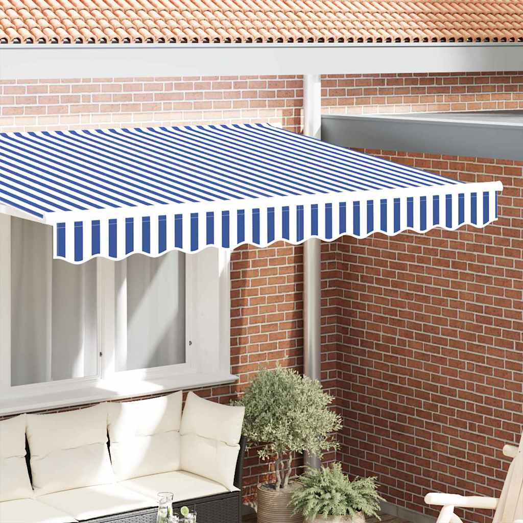 Markisenschürzen-Ersatz Blau und Weiß 230 x 20 cm Polyester