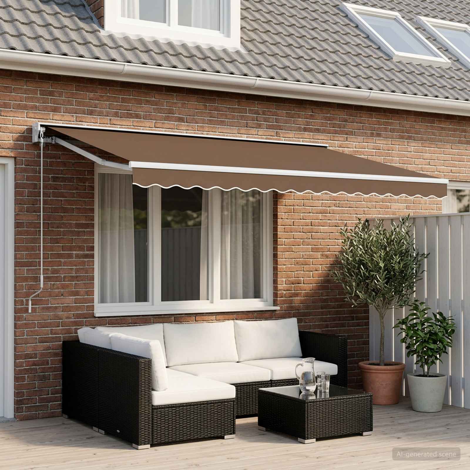 Markisenschürzen-Ersatz Beige 580 x 20 cm Polyester