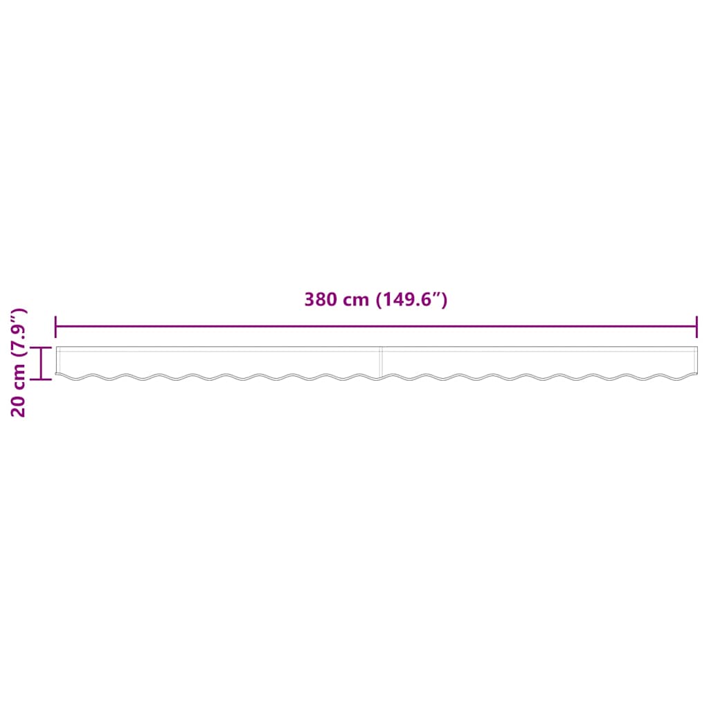 Markisenschürzen-Ersatz Weiß 380 x 20 cm Polyester