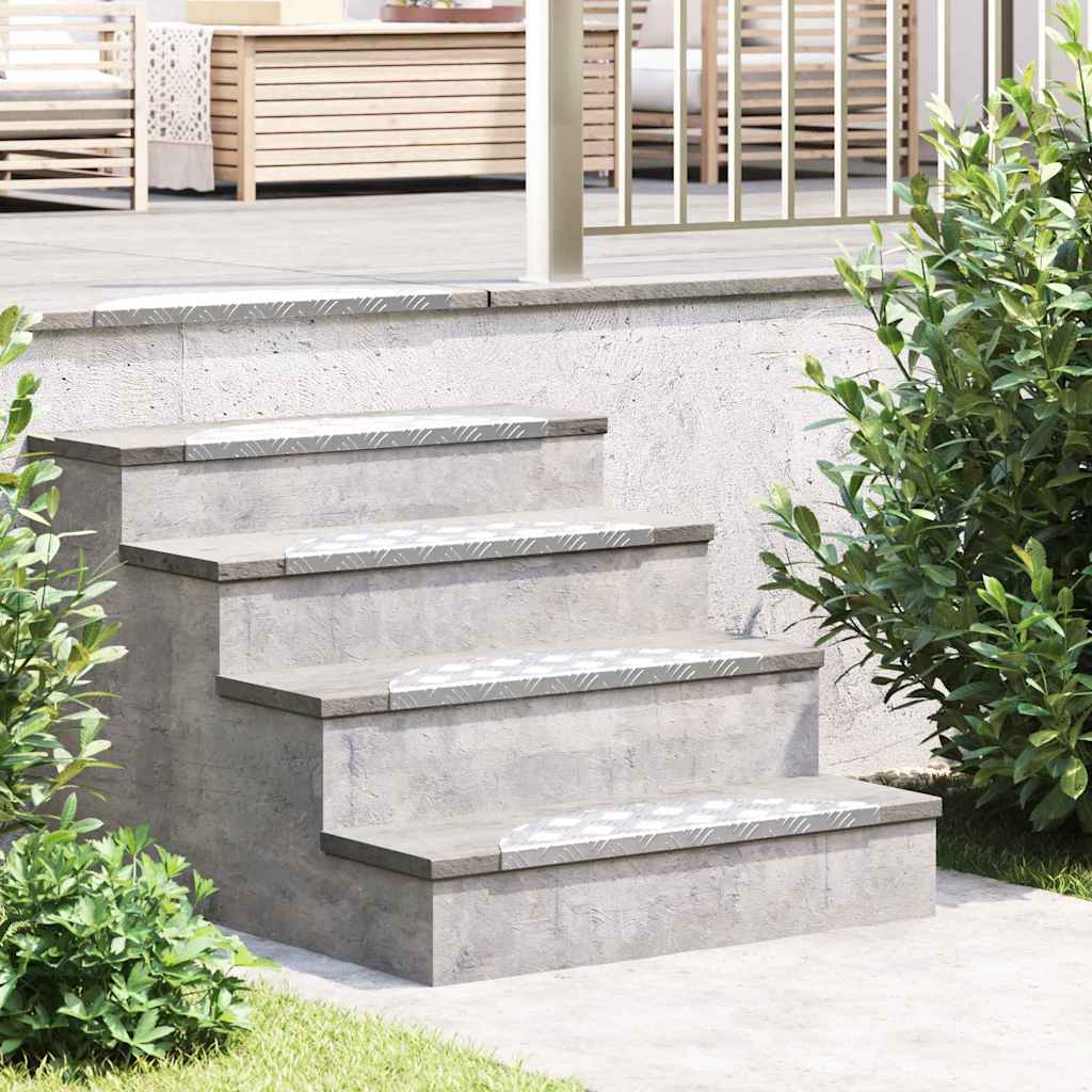 Treppe Tritt 15 stk. 60 x 18 x 2,5 cm Silber Aluminium Halbmond
