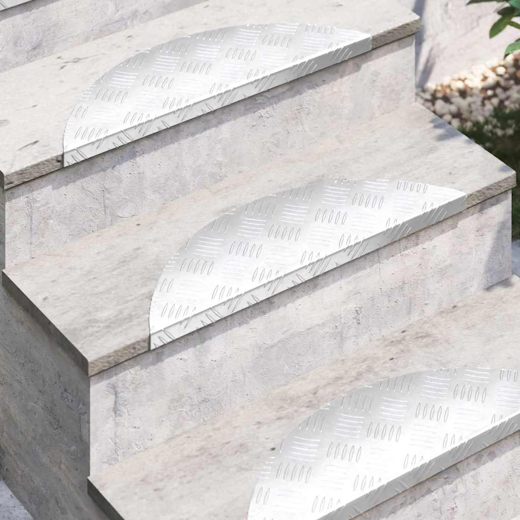 Treppe Tritt 15 stk. 60 x 18 x 2,5 cm Silber Aluminium Halbmond