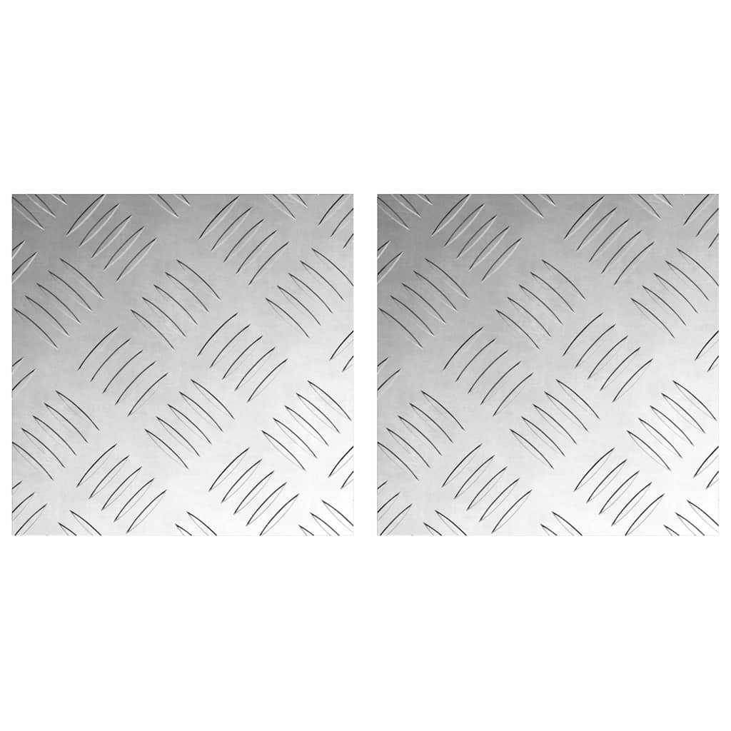 Treppe Tritt 2 stk. 20 x 20 cm Silber Aluminium Quadratisch
