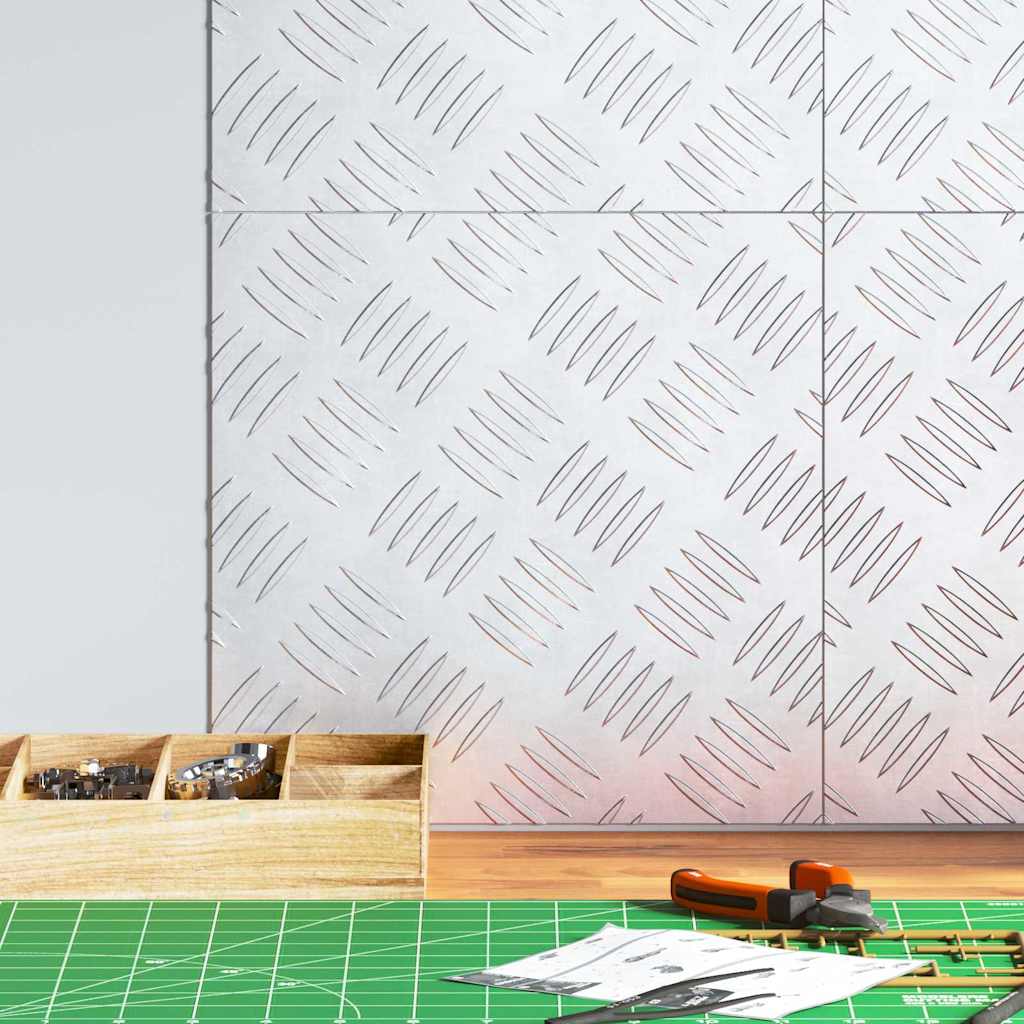 Treppe Tritt 4 stk. 30 x 30 cm Silber Aluminium Quadratisch