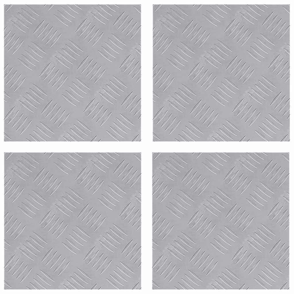 Treppe Tritt 4 stk. 30 x 30 cm Silber Aluminium Quadratisch